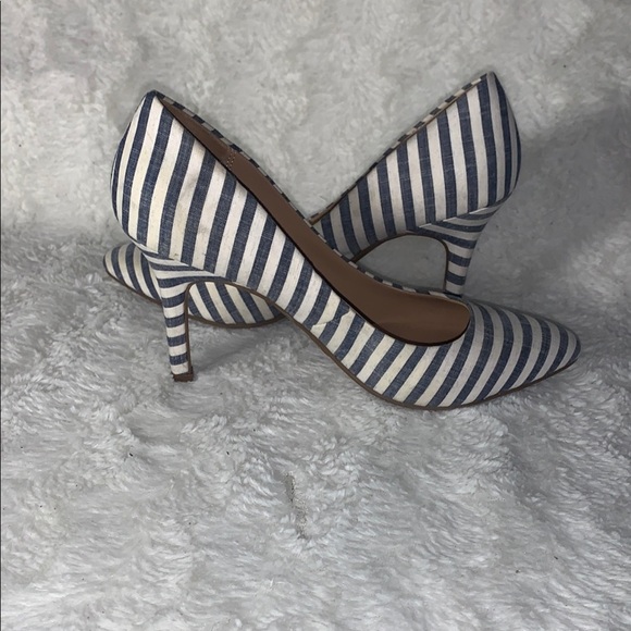 Merona Blue and White Heels with Pointed Toe - Picture 9 of 11